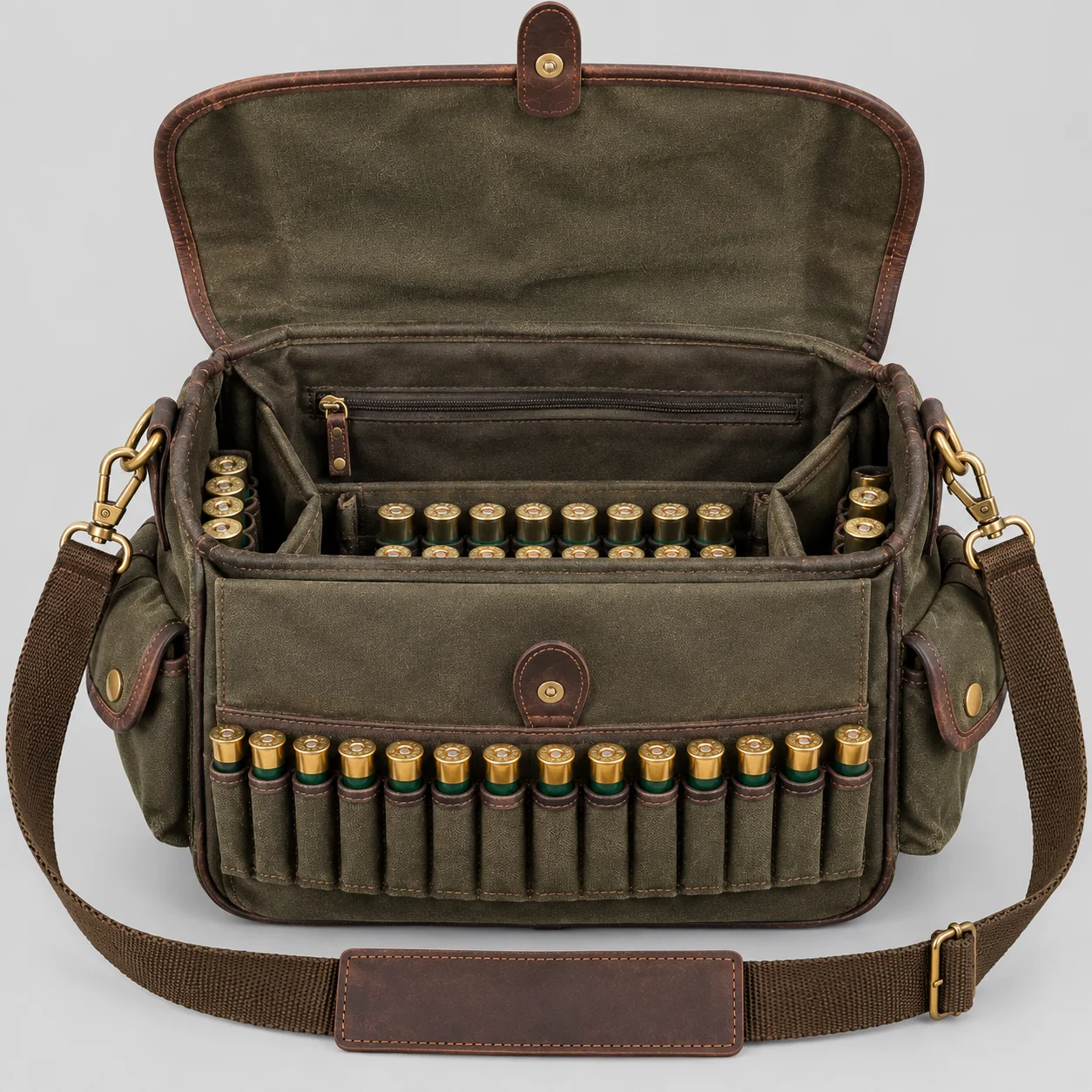 Unique cartridge bag with organized front holders